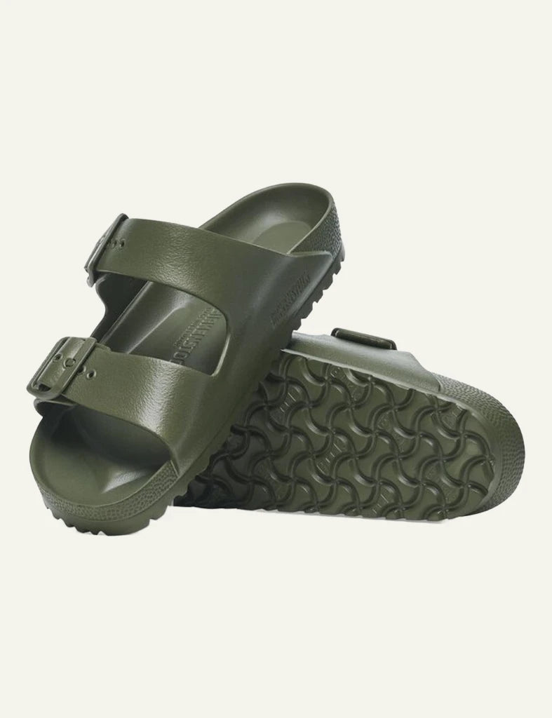 Birkenstock Arizona EVA khaki slide sandal side sole view