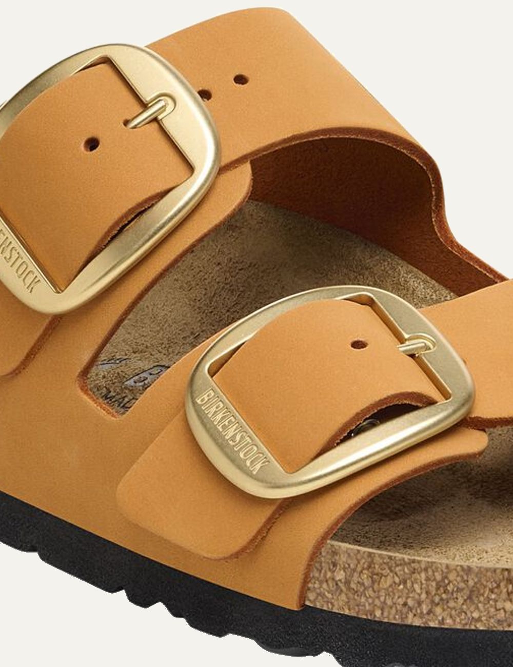 Birkenstock Arizona Big Buckle burnt orange sandal side detail view