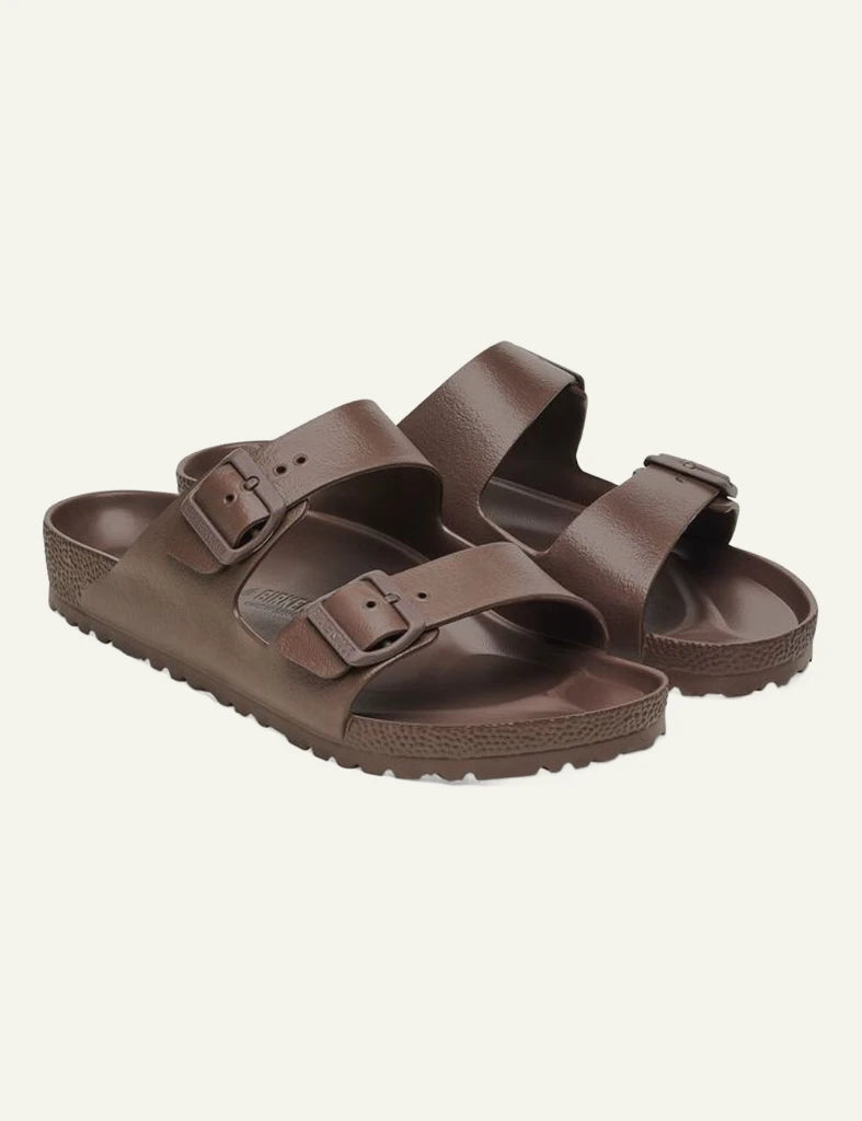 Birkenstock Arizona EVA roast brown slide sandal front view