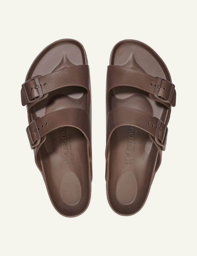 Birkenstock Arizona EVA roast brown slide sandal top view