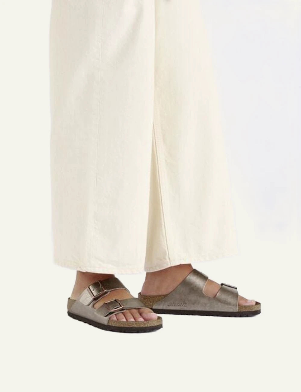 Birkenstock Arizona BF graceful taupe sandal side model view