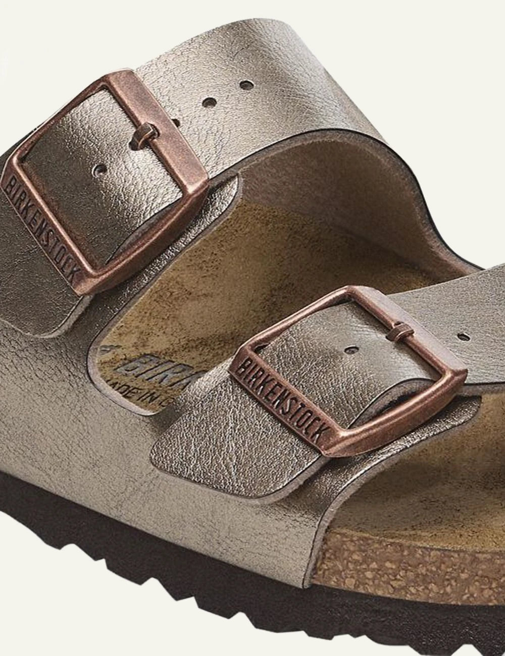 Birkenstock Arizona BF graceful taupe sandal side detail view