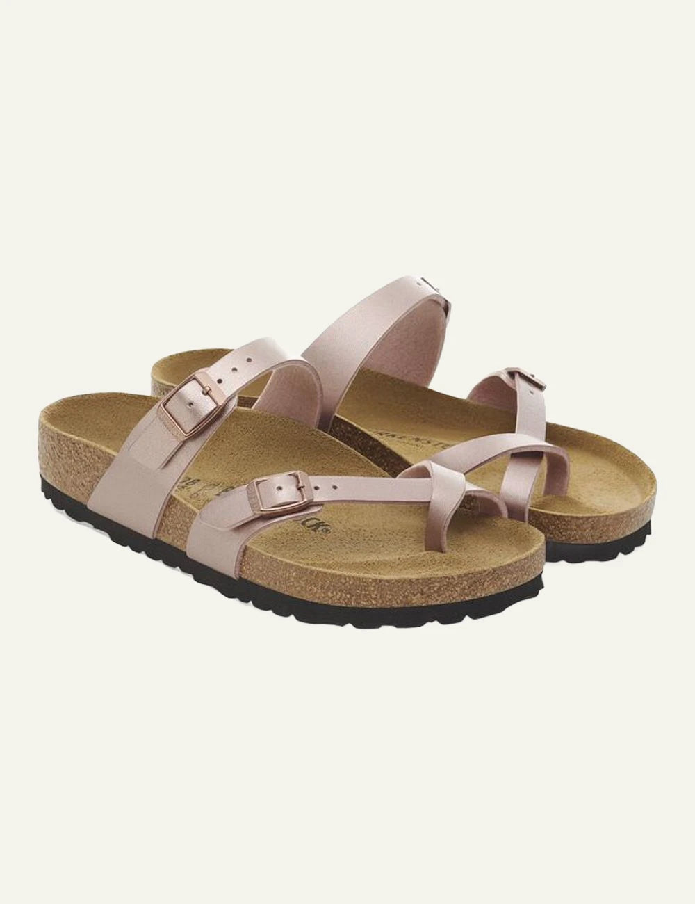 Birkenstock Mayari BF copper sandal profile view