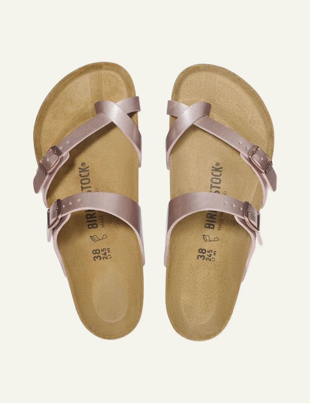 Birkenstock Mayari BF copper sandal top view