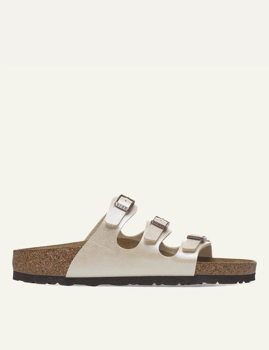 Birkenstock Florida graceful pearl white sandal side view