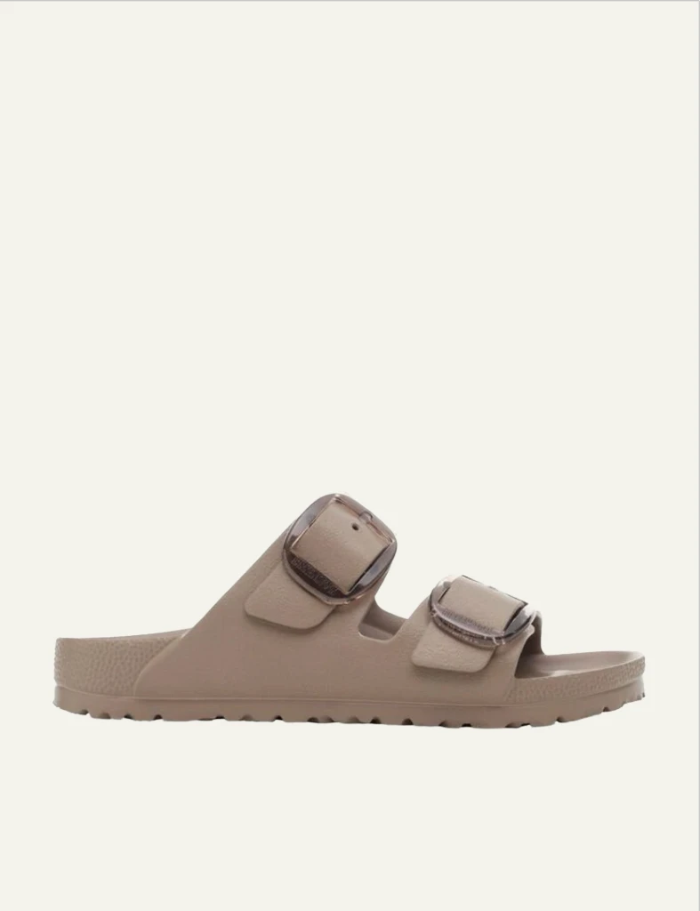 Birkenstock Arizona EVA big buckle taupe slide sandal side view
