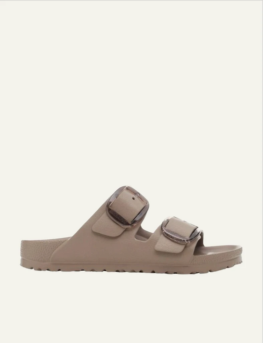 Birkenstock Arizona EVA big buckle taupe slide sandal side view