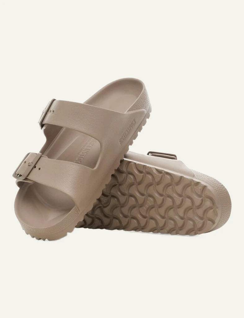 Birkenstock Arizona EVA taupe slide sandal side sole view