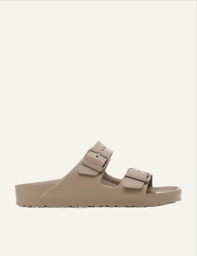 Birkenstock Arizona EVA taupe slide sandal side view