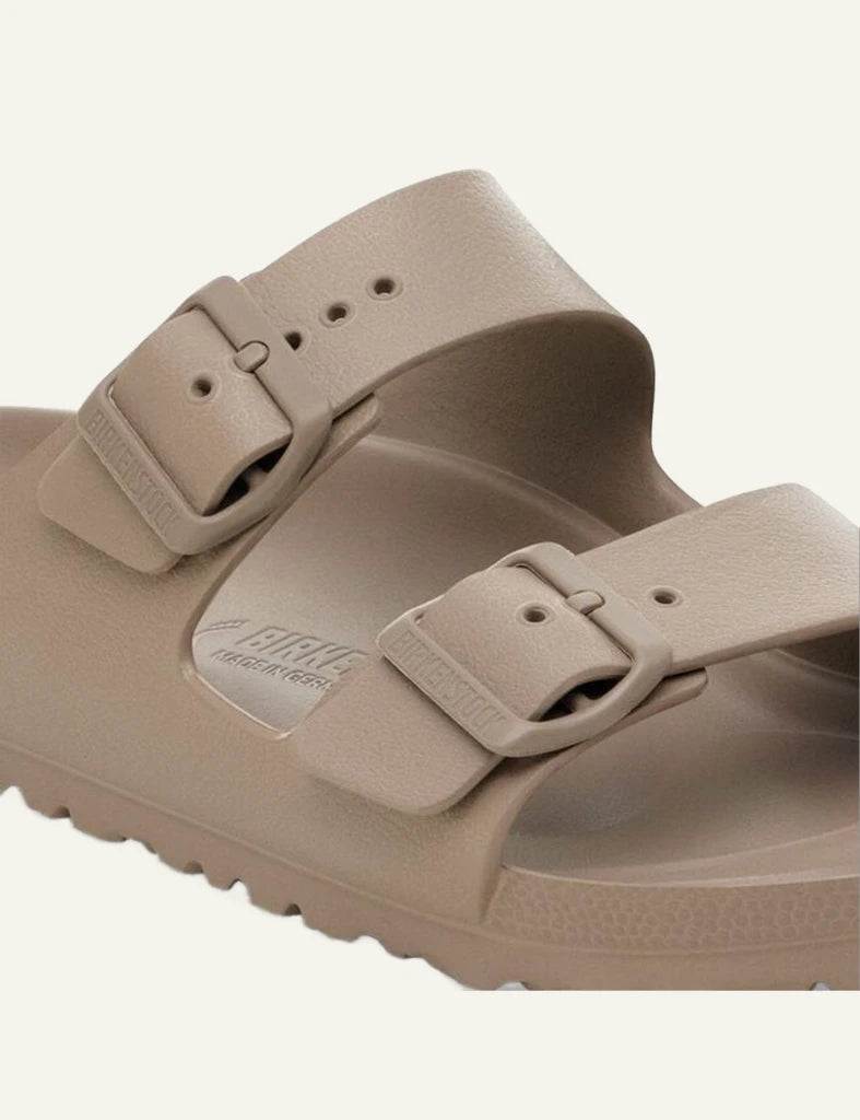 Birkenstock Arizona EVA taupe slide sandal side detail view