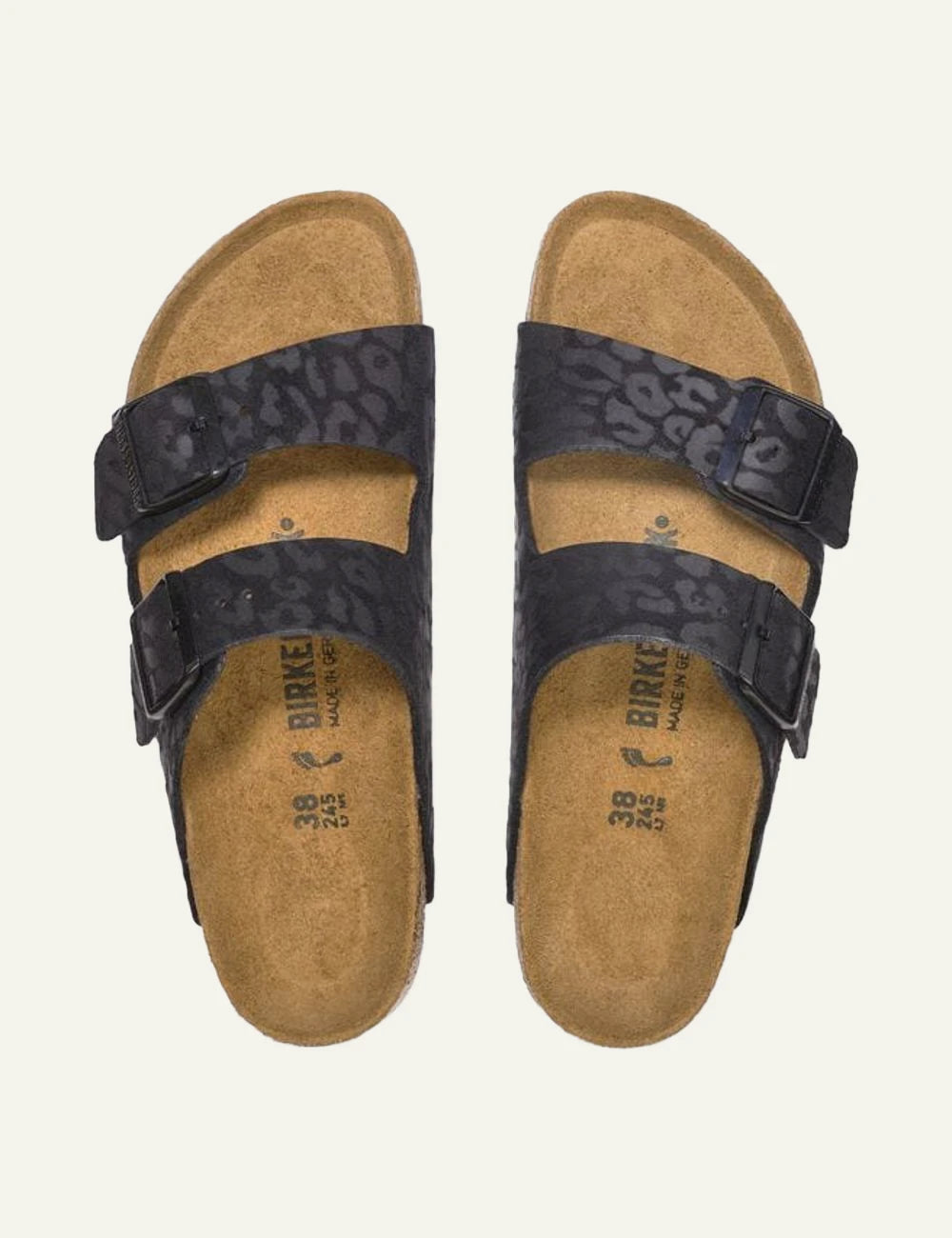Birkenstock Arizona leo black sandal top view