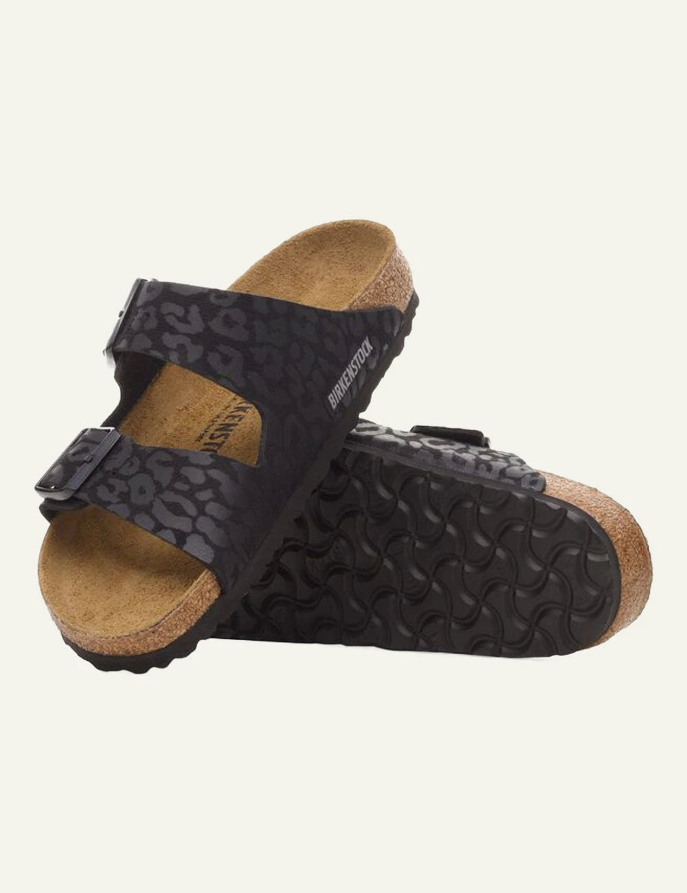 Birkenstock Arizona leo black sandal sole view
