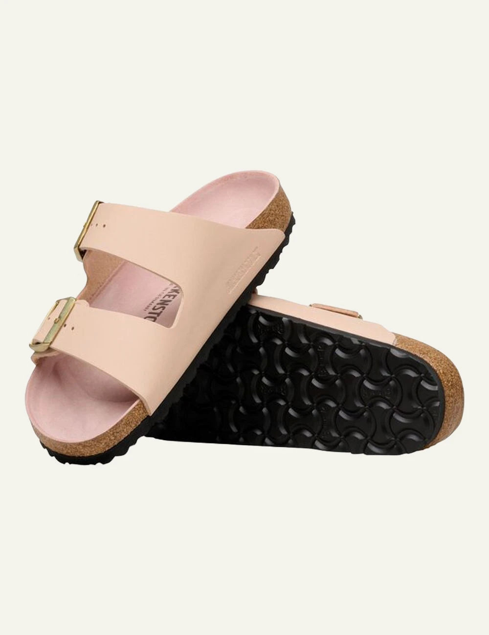 Birkenstock Arizona BF Triples beige pink clay sandal sole view