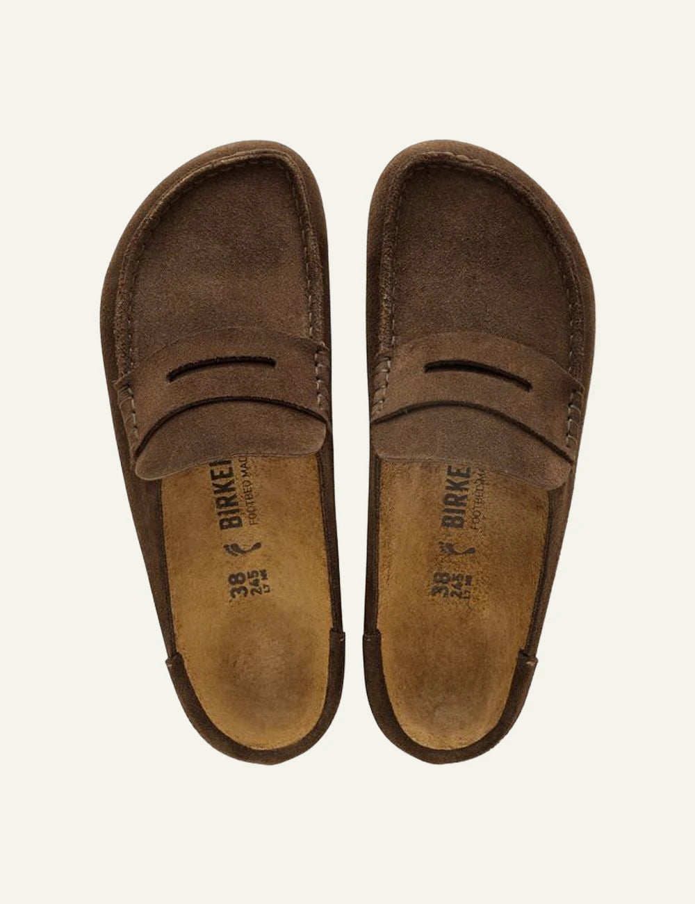 Birkenstock Naples Wrapped carafe suede clog top view
