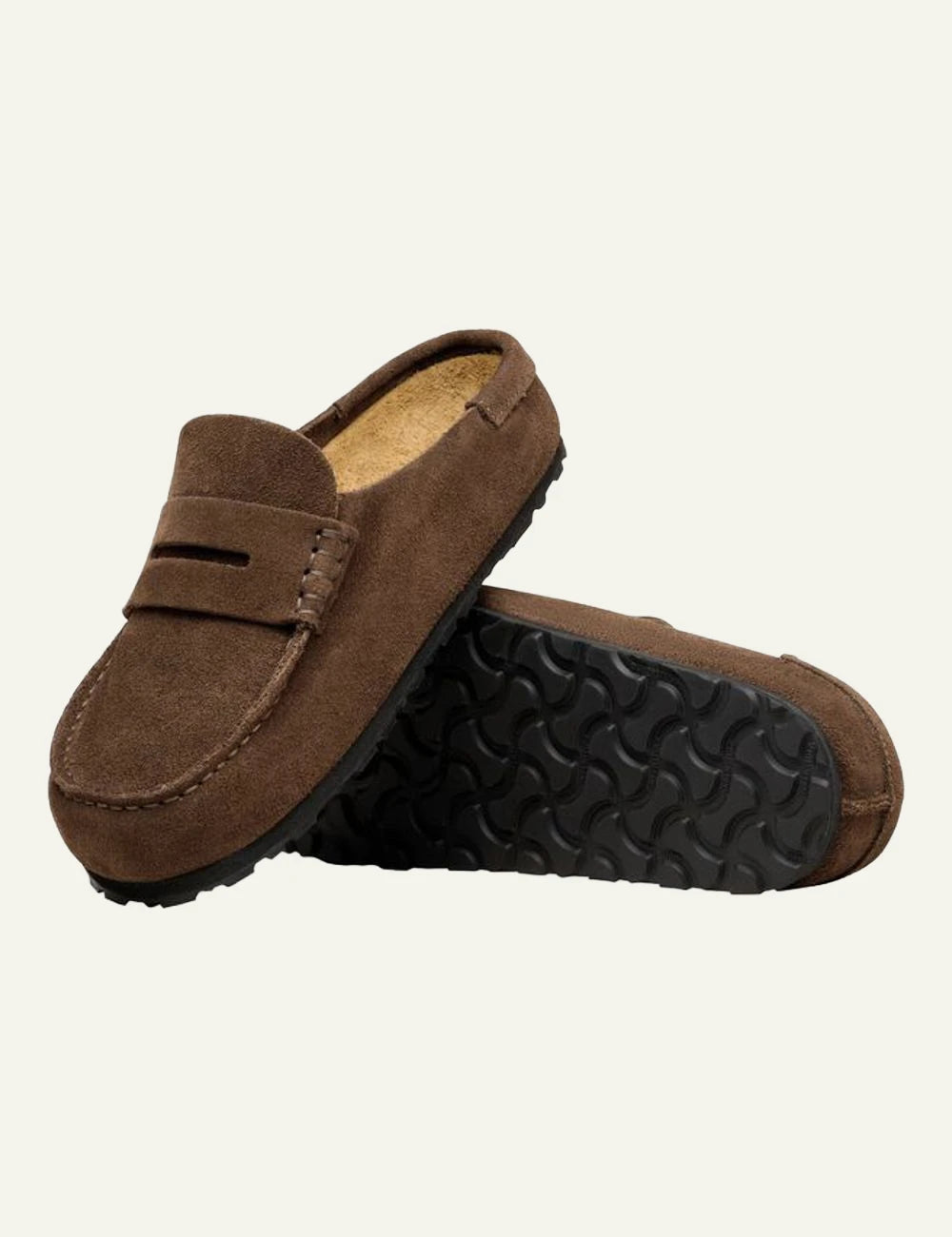 Birkenstock Naples Wrapped carafe suede clog side sole view