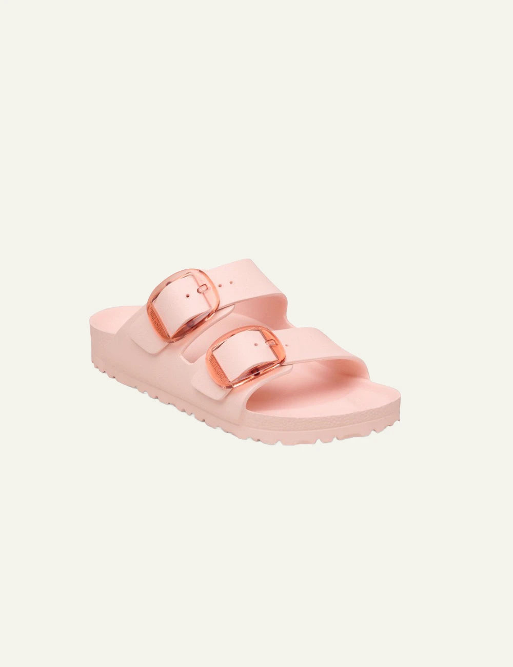 Birkenstock Arizona Big Buckle EVA light rose slides angled view
