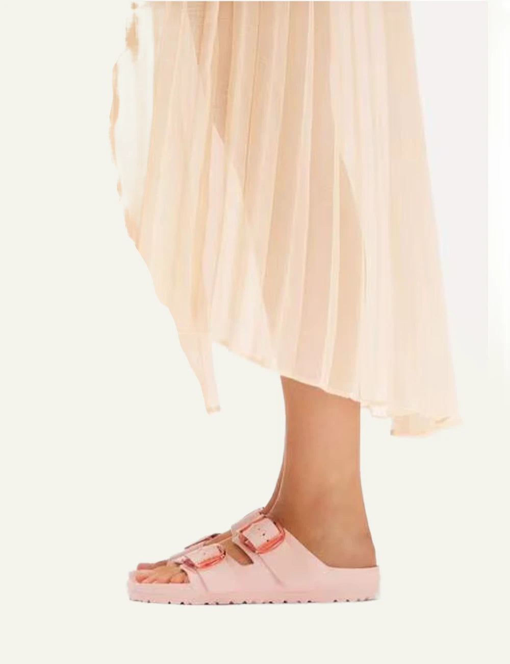 Birkenstock Arizona Big Buckle EVA light rose slides side model view