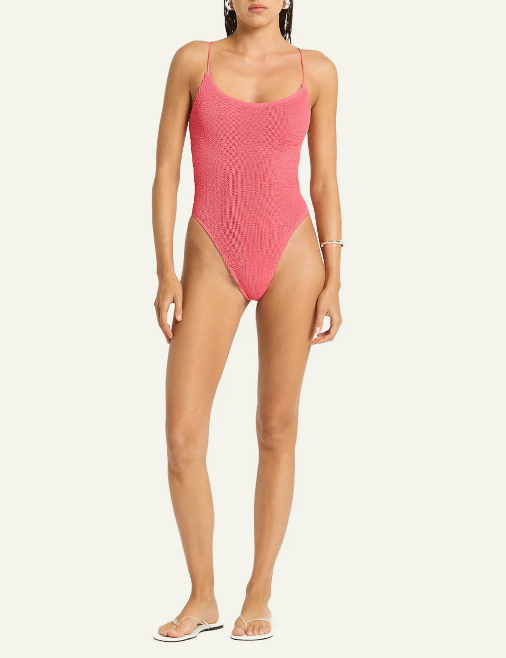 Bound Indira one piece coral pink front view