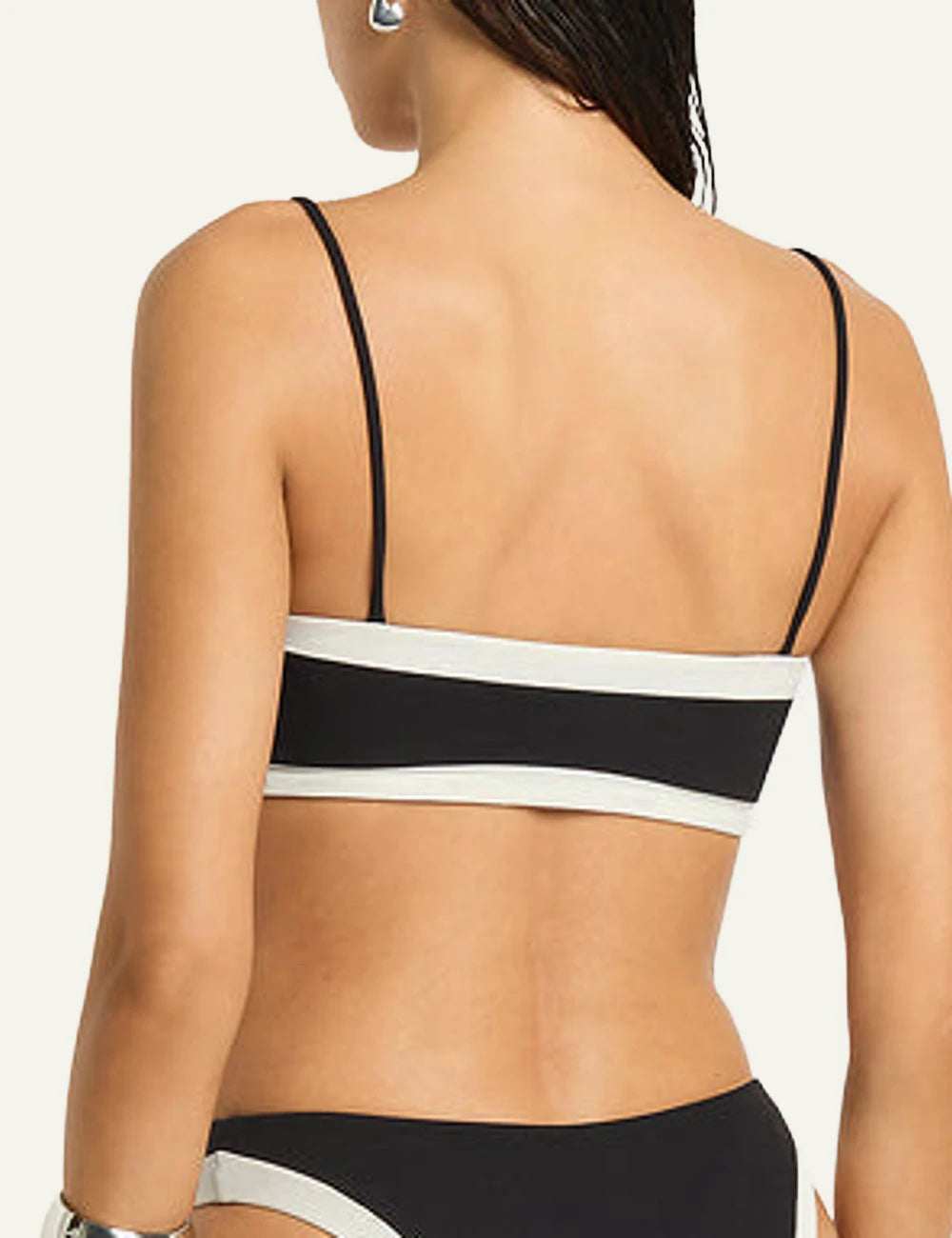 Bound reversible bandeau bikini top black coconut back view