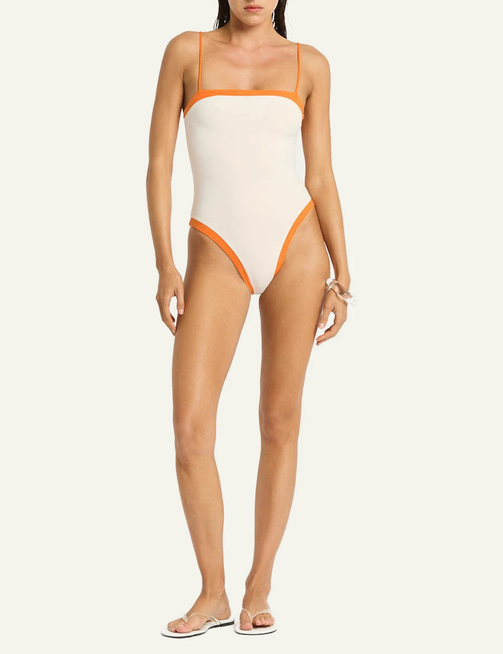 Bound reversible one piece mandarin coconut front model view
