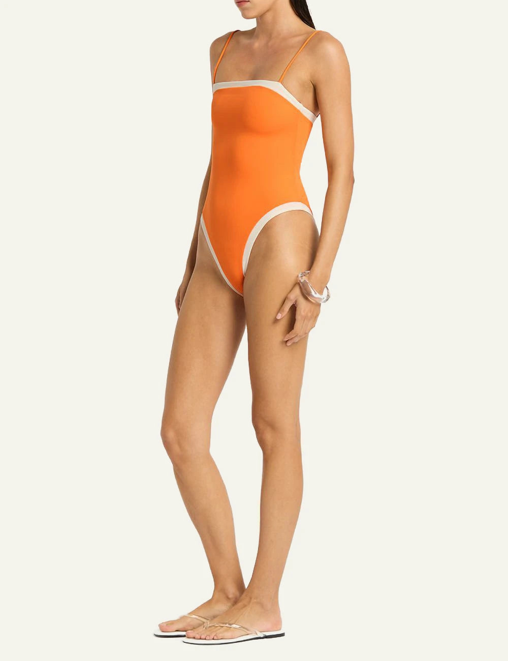 Bound reversible one piece mandarin coconut side view