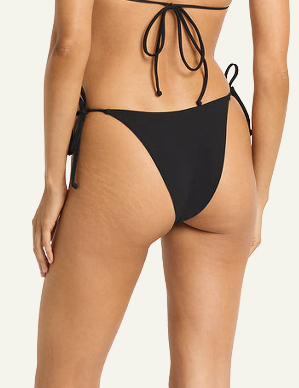 Bound reversible bikini brief coconut black tie side back view