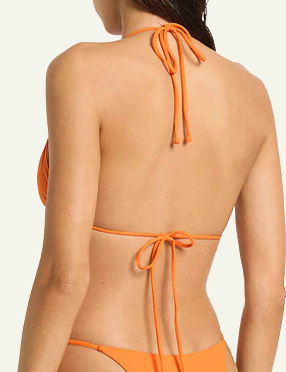 Bound reversible bikini brief mandarin coconut tie side back view