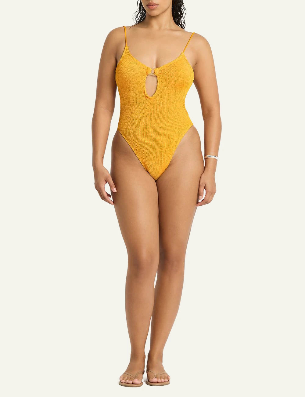 Bound Ring Arden one piece saffron front model view