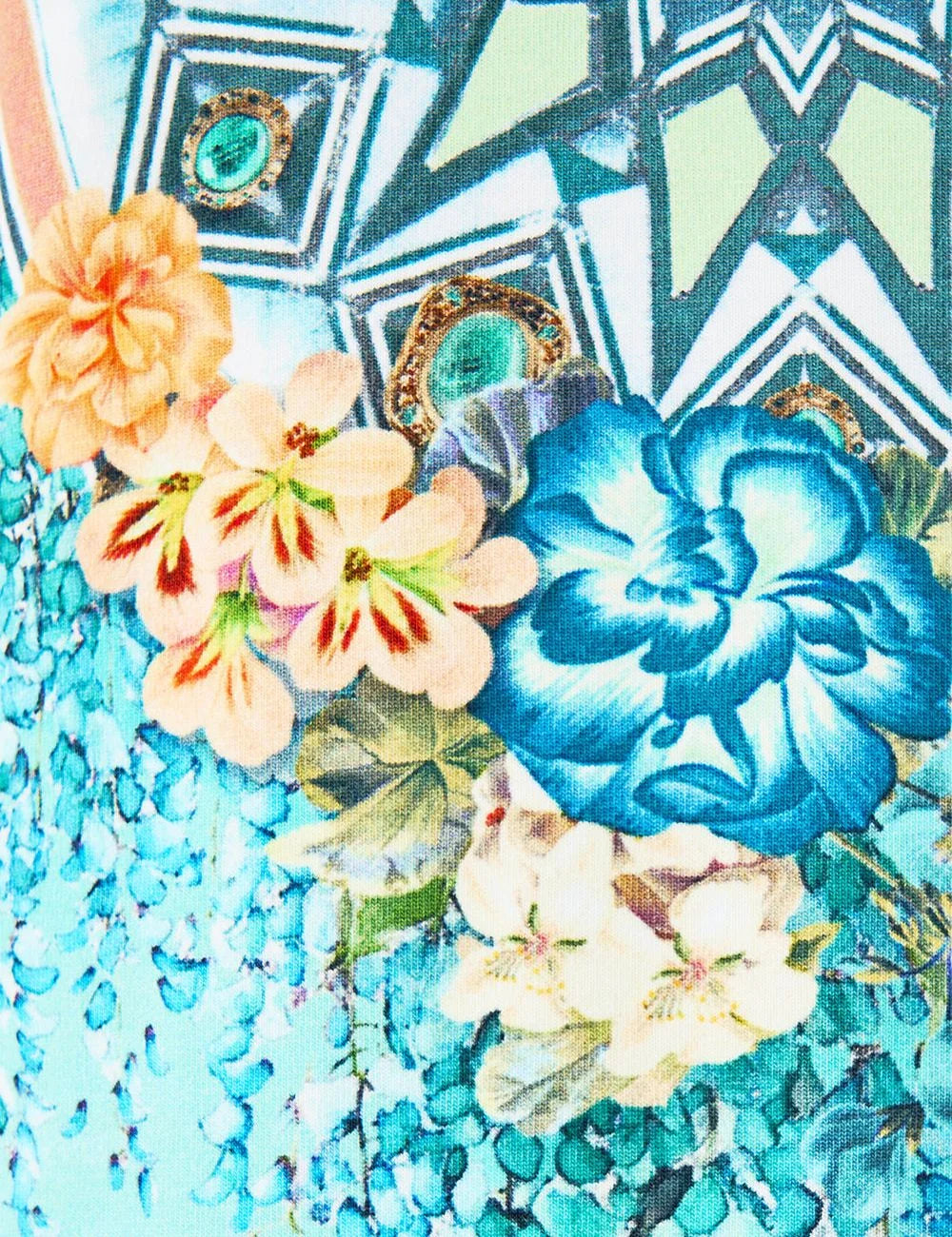 camilla balearic bebe jersey tank dress turquoise front detail view