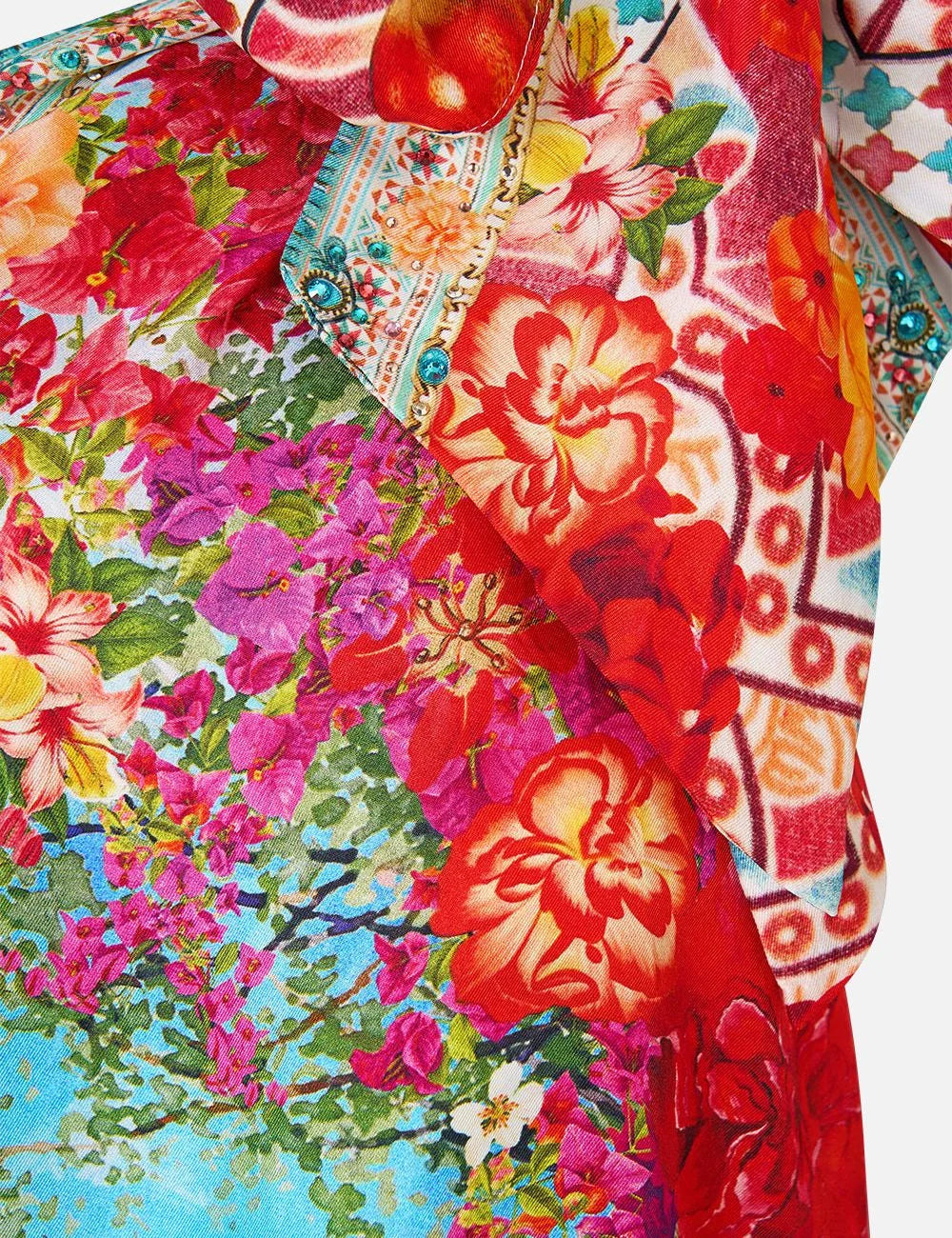 camilla meet me in mallorca tie one shoulder short dress detail view