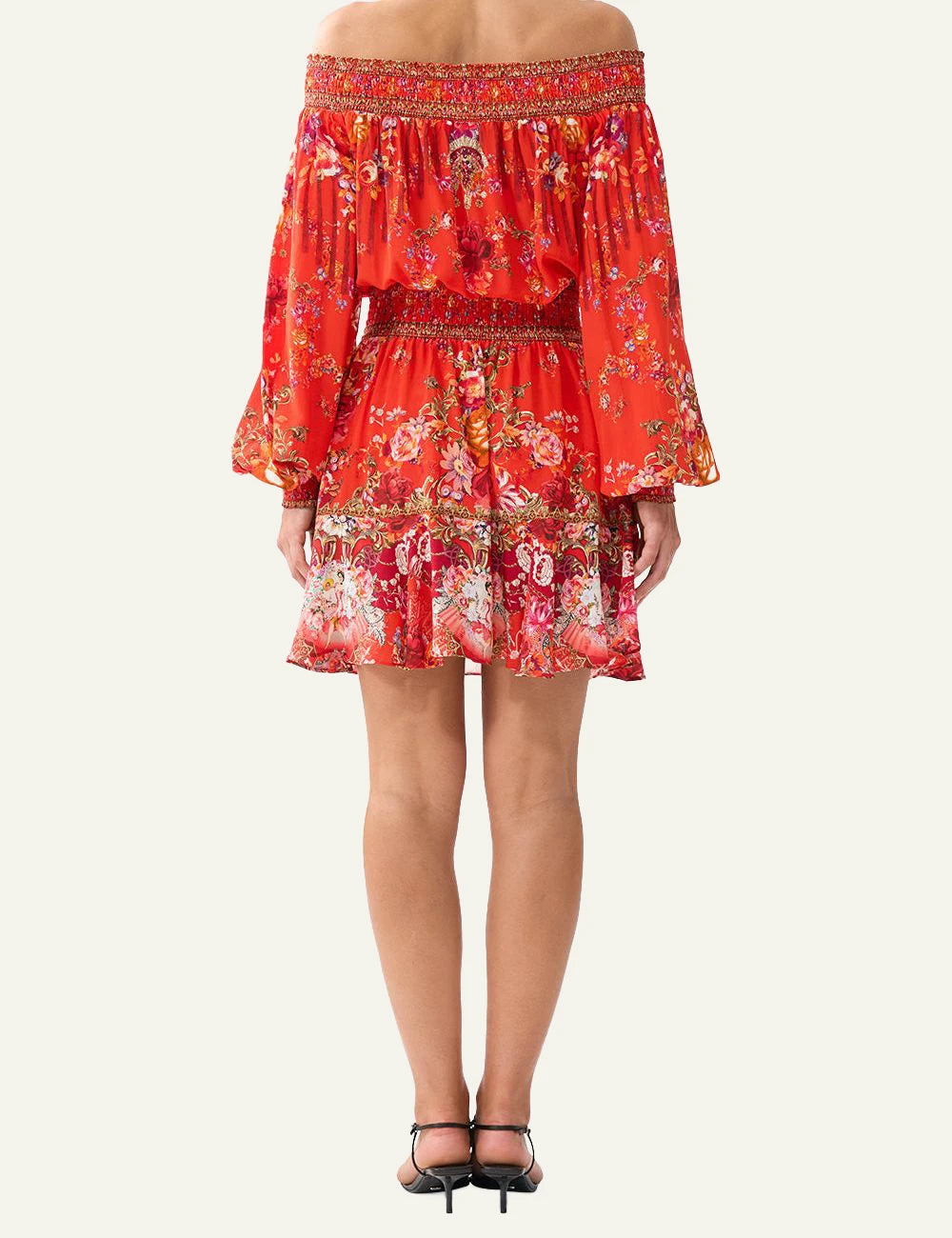 camilla ole ole off shoulder short dress back view