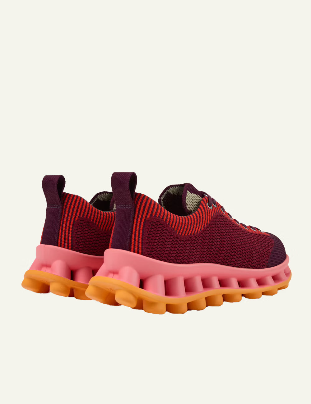 Camper Pelotissima SUNNEI sneakers bordeaux pink orange pair back view