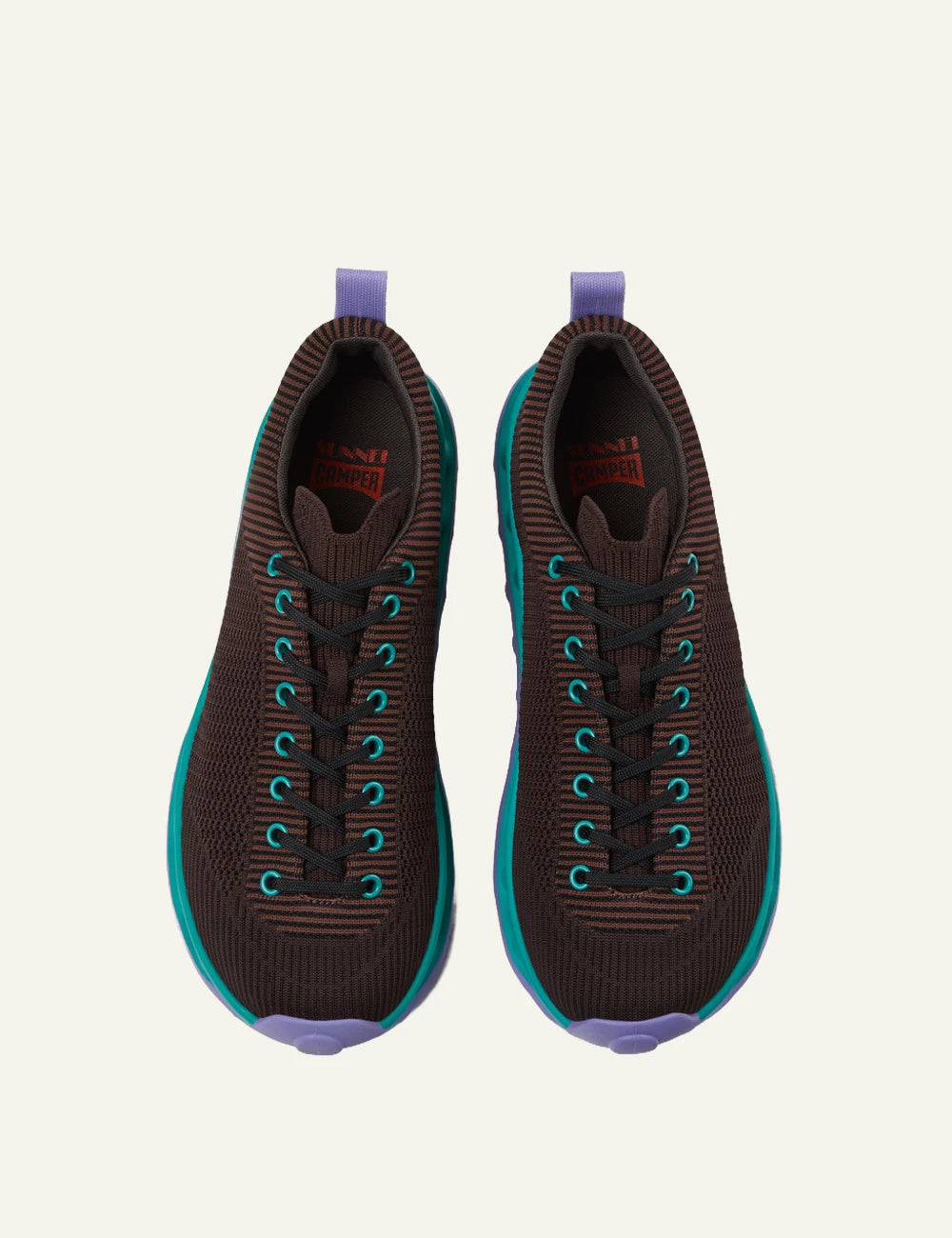 Camper Pelotissima SUNNEI sneakers brown blue purple pair top view