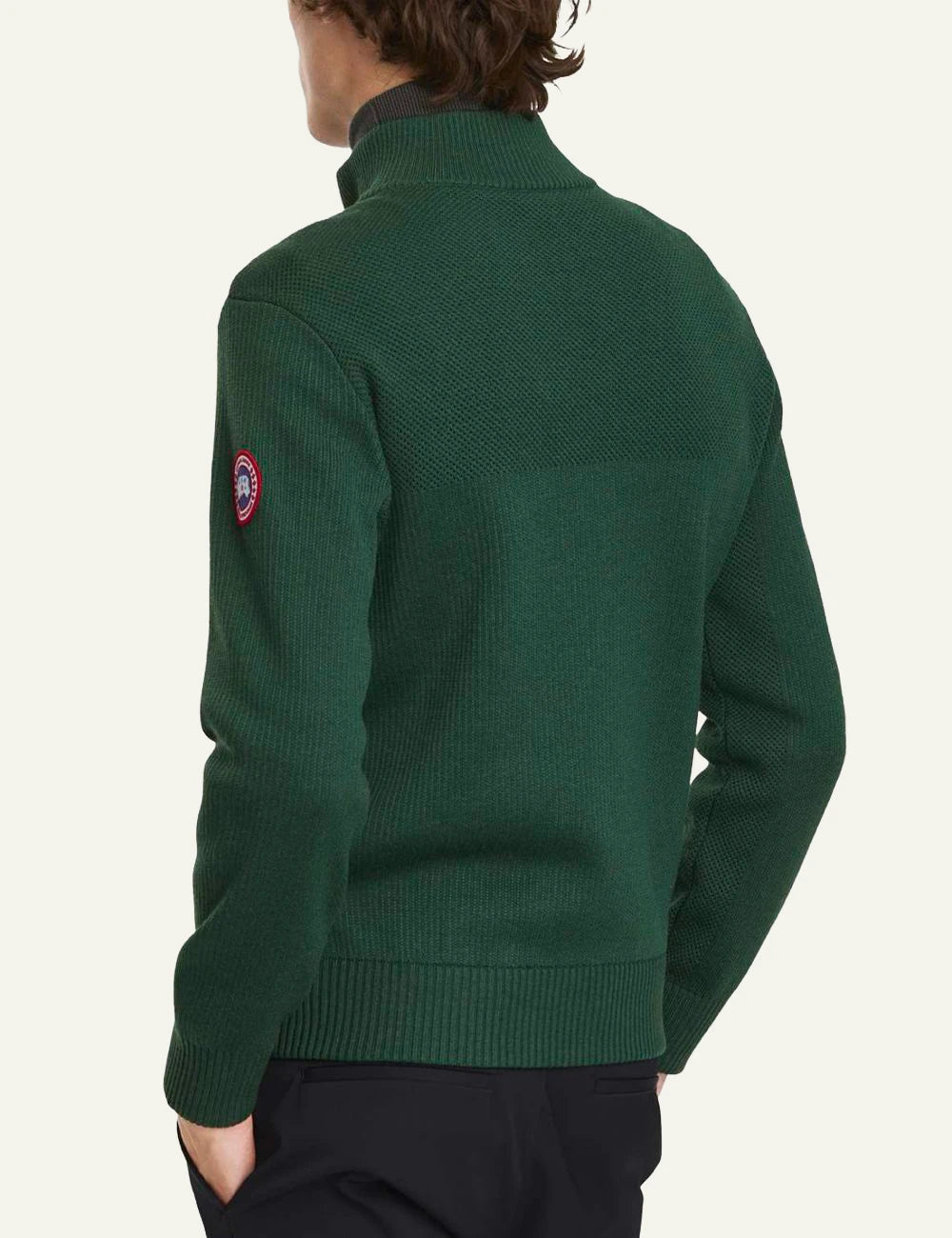 Canada Goose HyBridge knit jacket green quilted back view