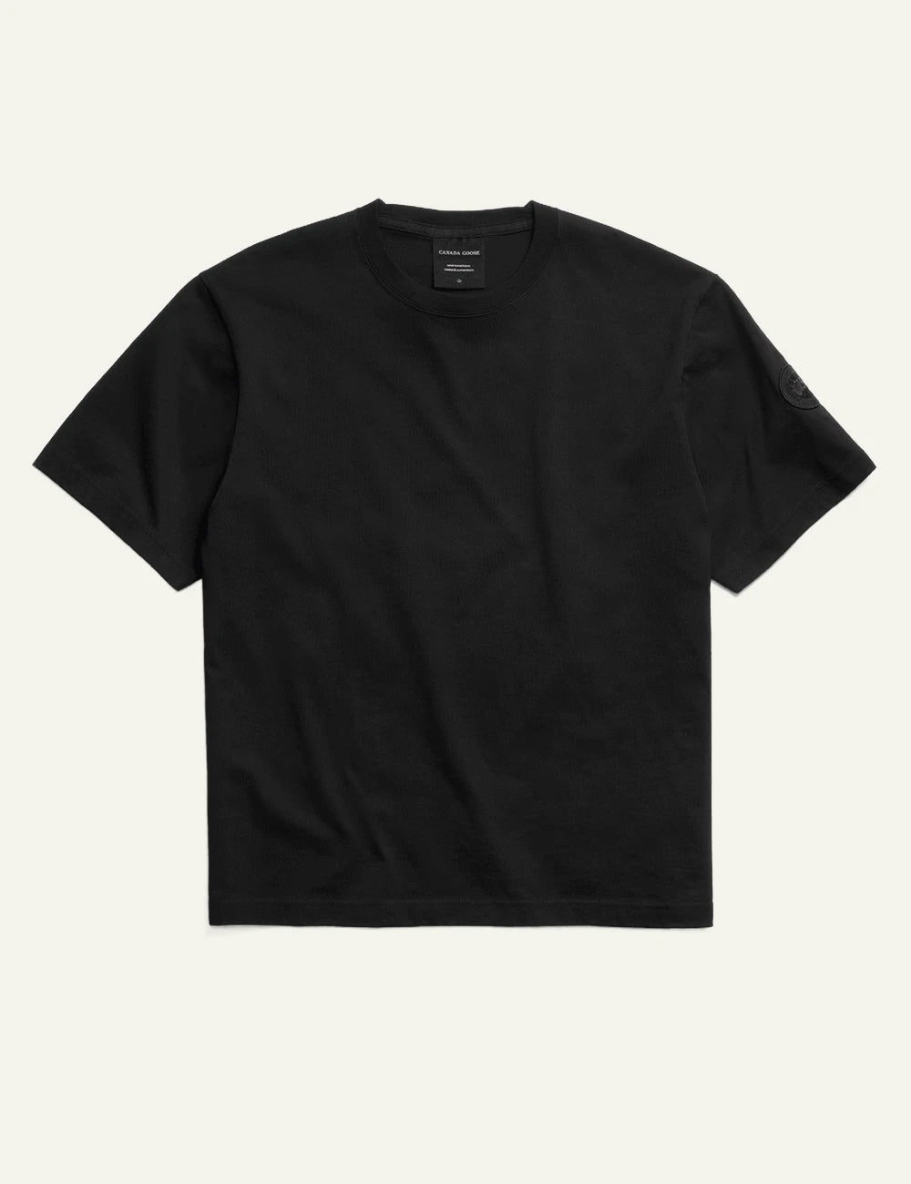 Canada Goose novo t-shirt black organic cotton front flat view