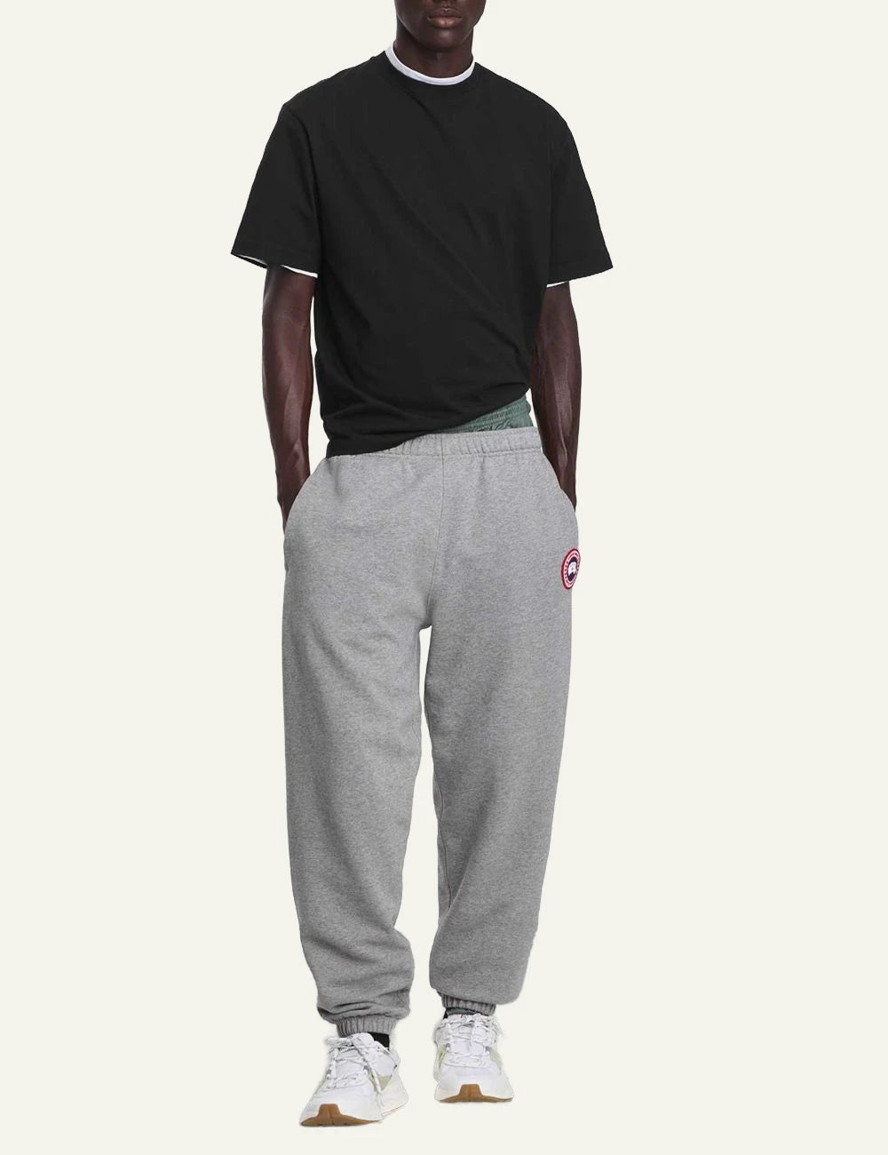 Canada Goose novo t-shirt black organic cotton front full body view