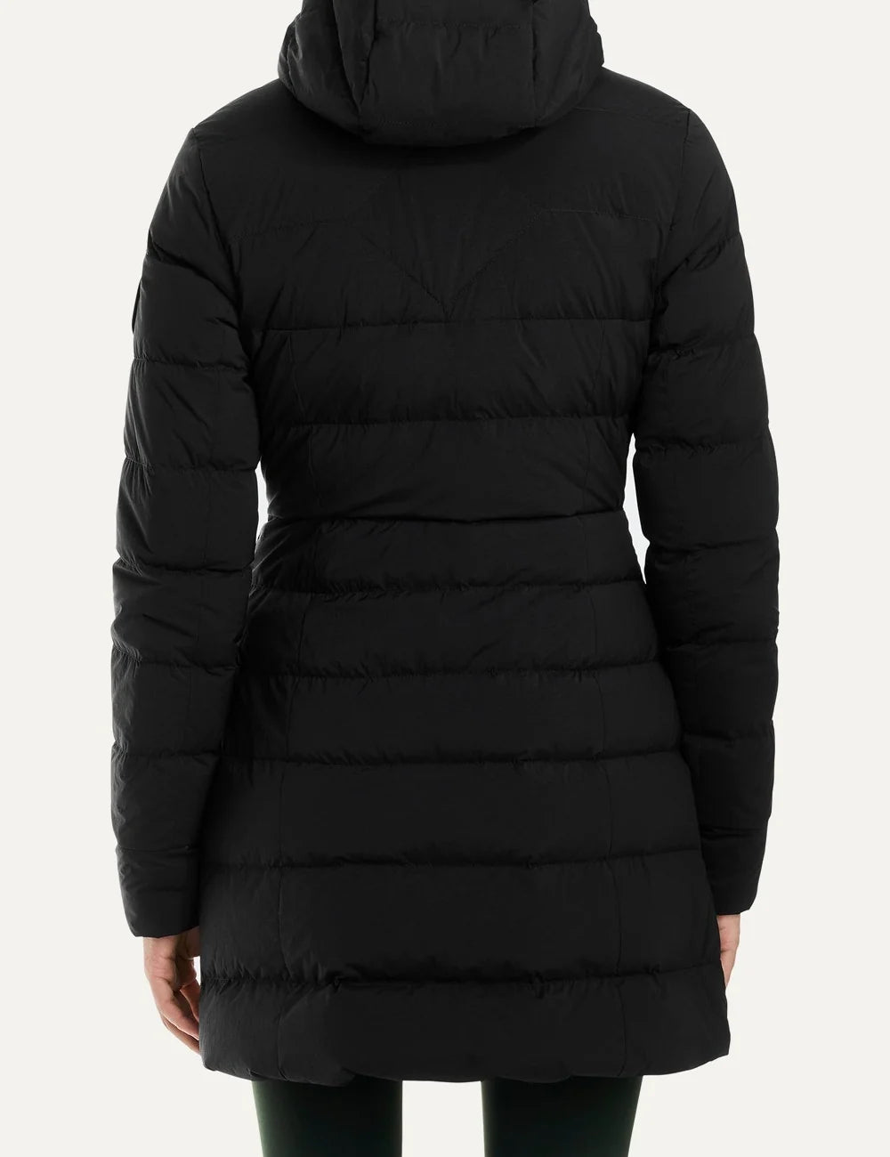 Canada Goose women's Clair Coat black quilted down coat with adjustable snorkel hood, A-line silhouette and two-way zipper back