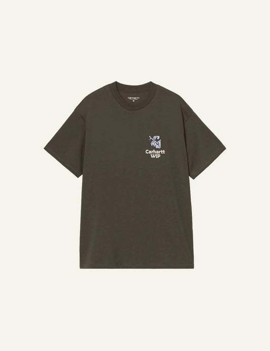 Men's Carhartt WIP Grape Picker T-shirt in cypress green with graphic print