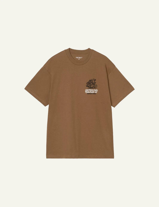 Men's Carhartt WIP Hot Rat T-shirt in brown with front graphic print