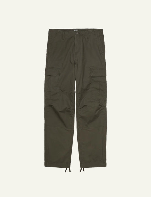 Men's Carhartt WIP Regular Cargo Pant in khaki cotton ripstop with cargo pockets