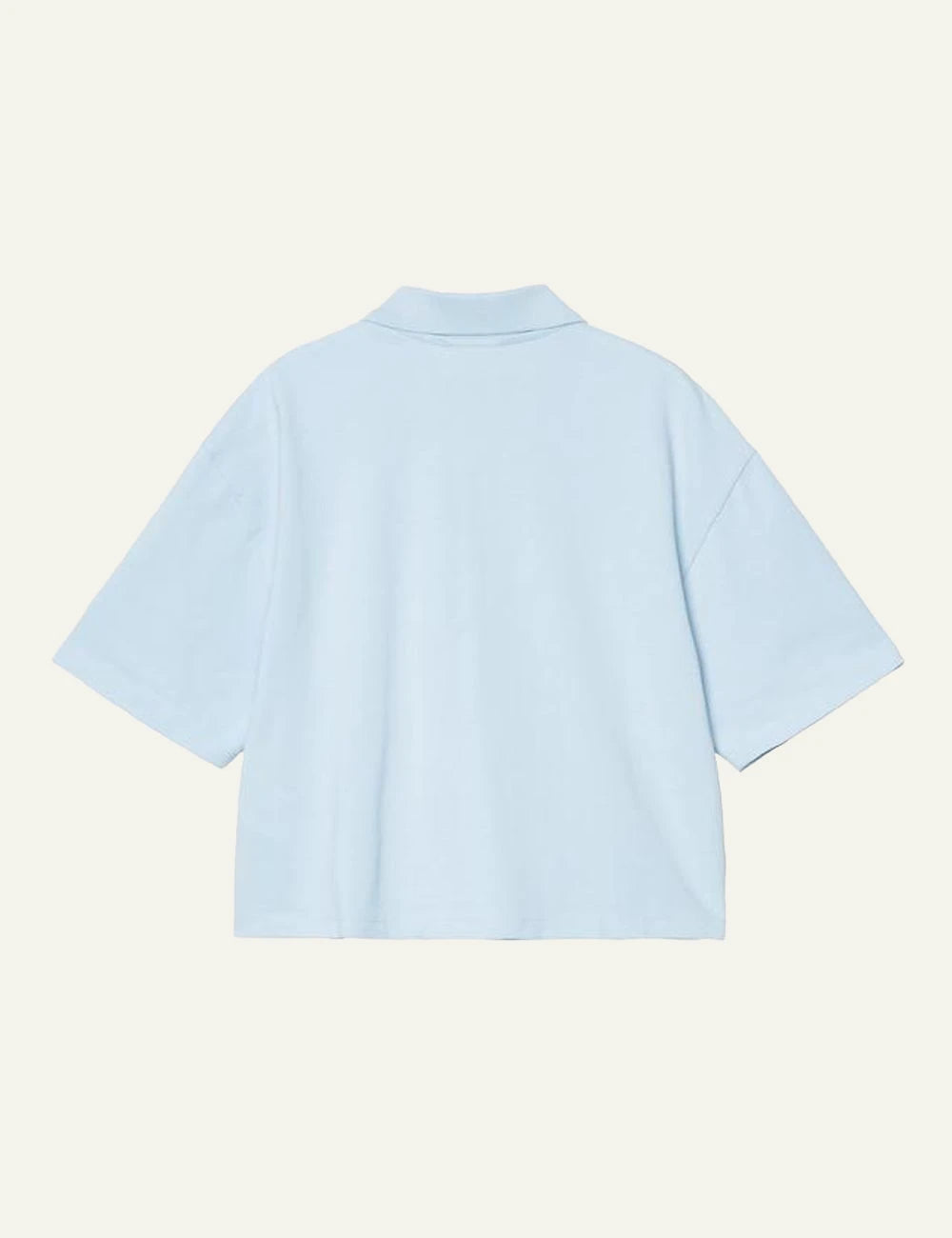 Carhartt short sleeve polo shirt in light blue back flat view
