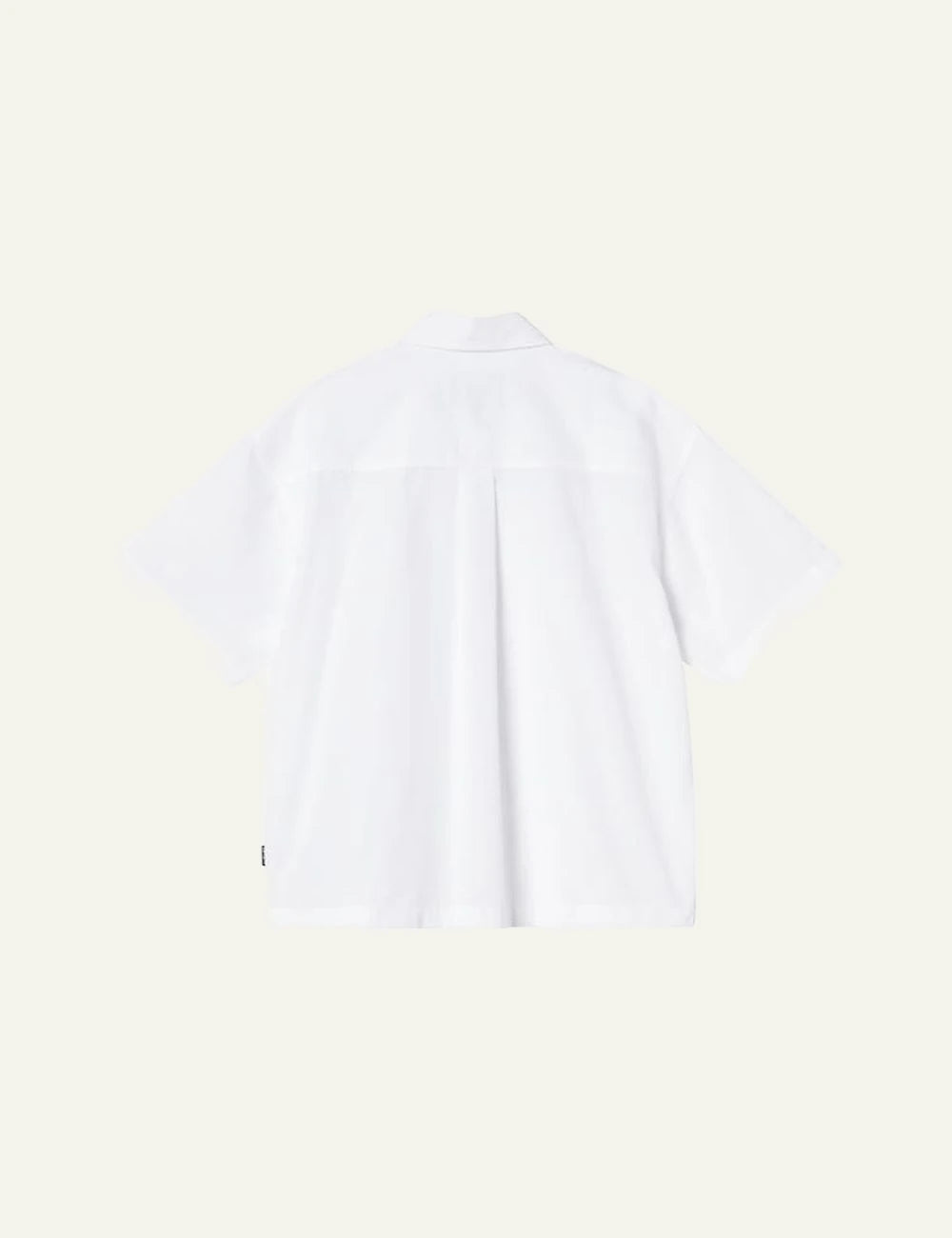 Carhartt short sleeve shirt in white with button front back flat view