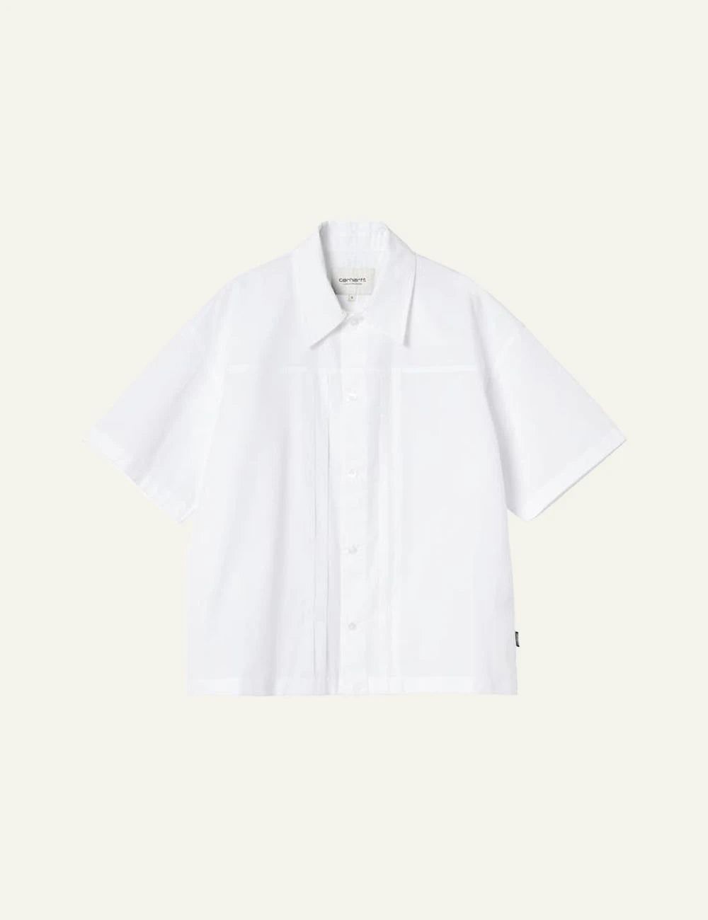 Carhartt short sleeve shirt in white with button front front flat view