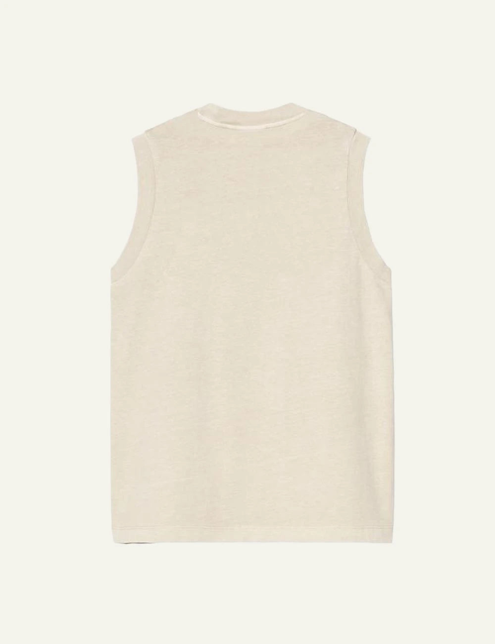 Carhartt sleeveless t-shirt in beige with chest logo back flat view