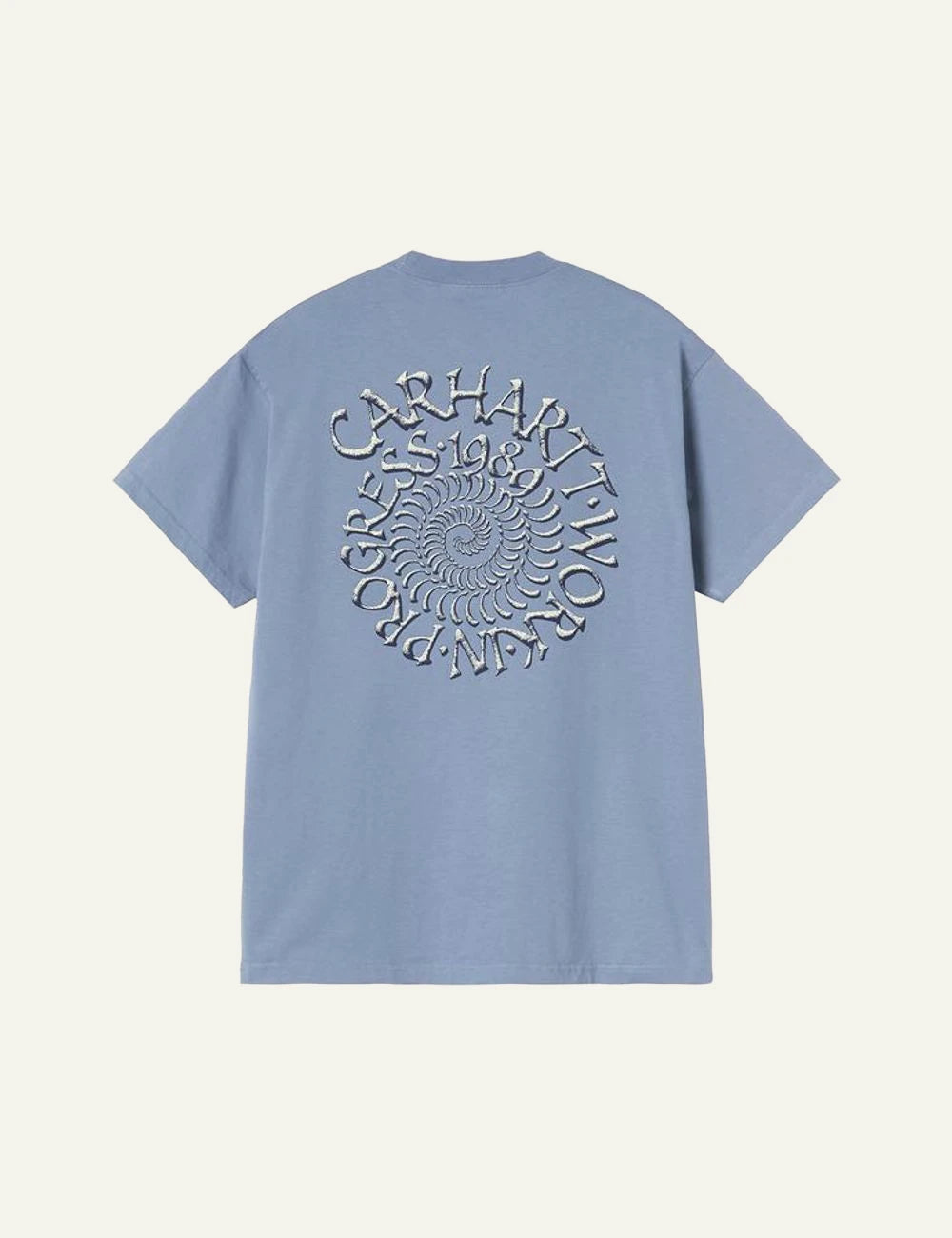 Carhartt Spirals t-shirt blue graphic logo back flat view