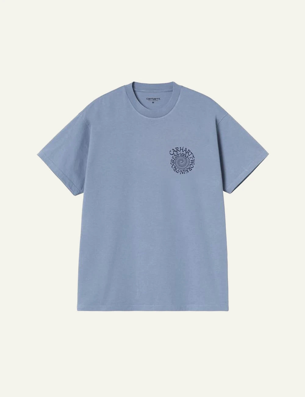 Carhartt Spirals t-shirt blue graphic logo front flat view