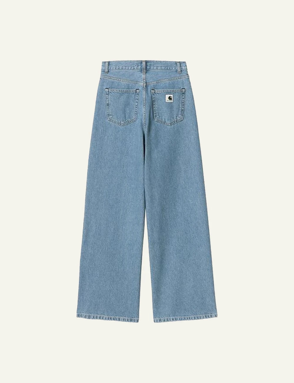 Carhartt wide leg jeans in light blue denim back flat view