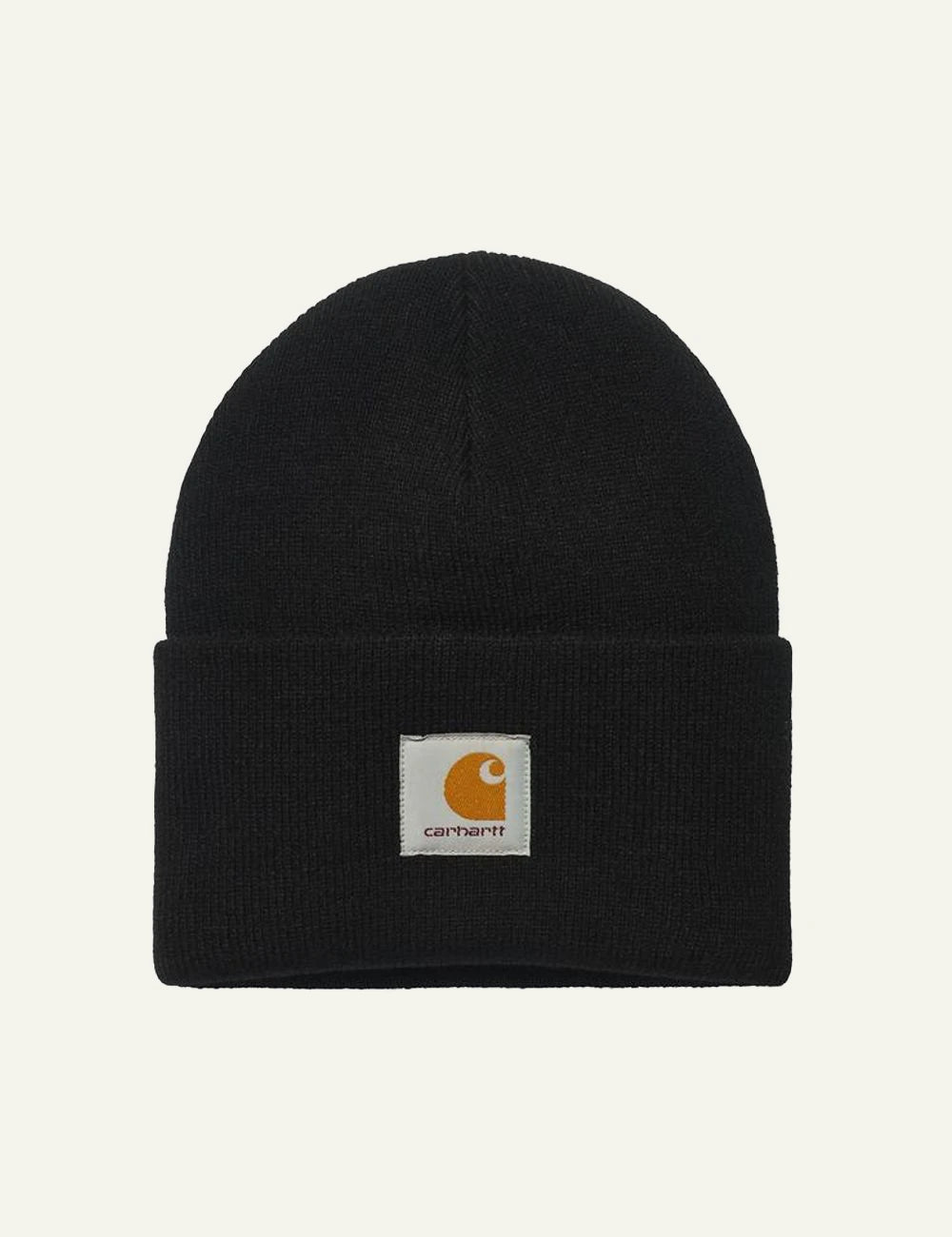Carhartt WIP acrylic watch beanie in black with logo patch