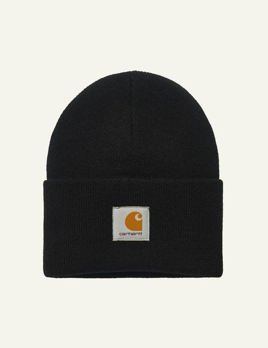 Carhartt WIP acrylic watch beanie in black with logo patch