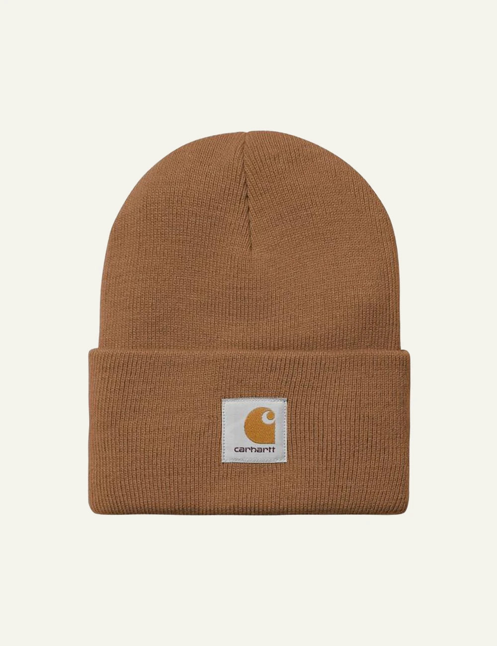 Carhartt WIP acrylic watch beanie in brown with logo patch